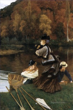  autumn Painting - Autumn on the Thames James Jacques Joseph Tissot